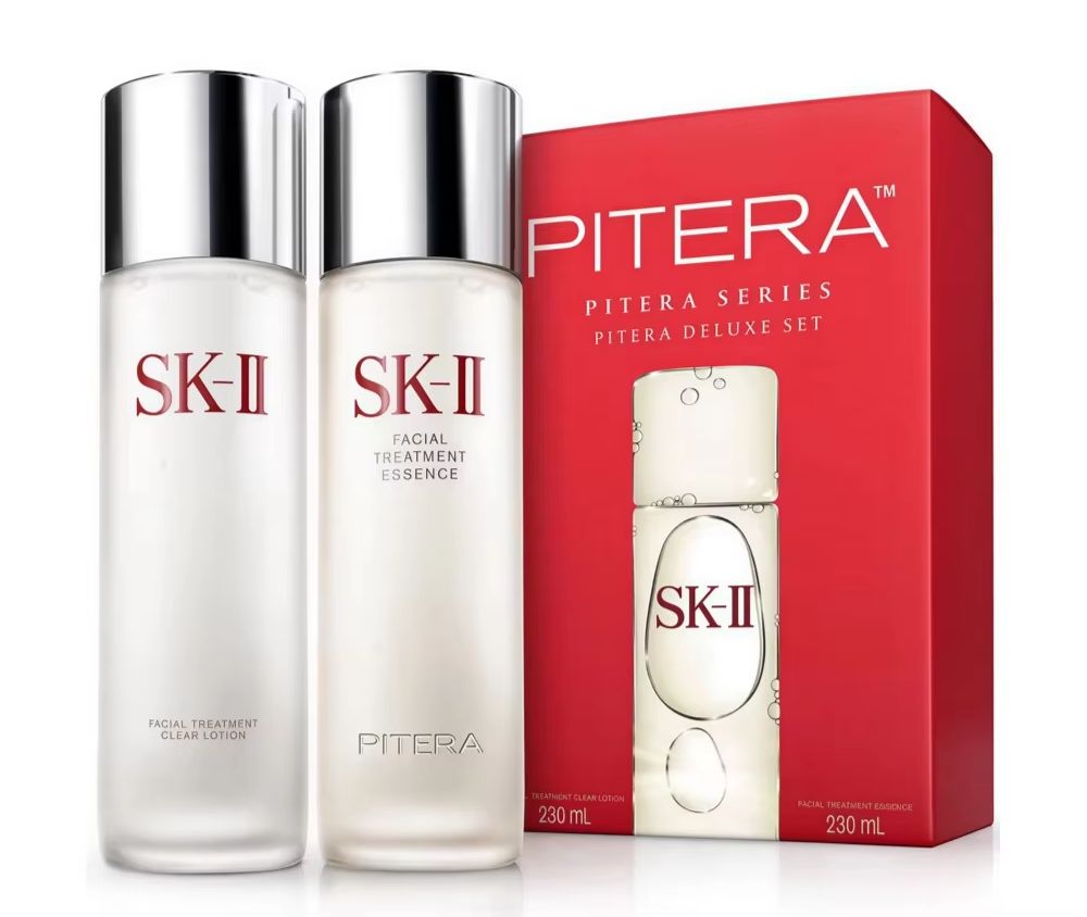 Luxury Skincare Toner - เอสเซ้นส์บำรุงผิวหน้าและโลชั่นใส SK-II ชุดคู่, ผลิตภัณฑ์ดูแลผิว SKII ของแท้,