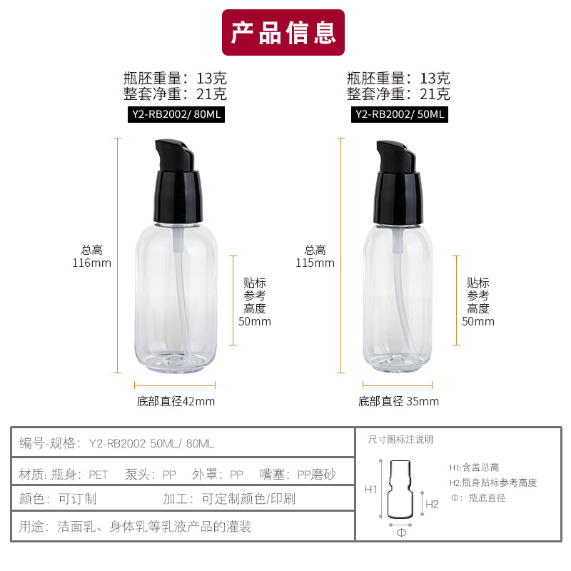 ขวดโลชั่นพลาสติก PET สีเขียวใส - Luxury Skincare Toner บทวิจารณ์และราคา