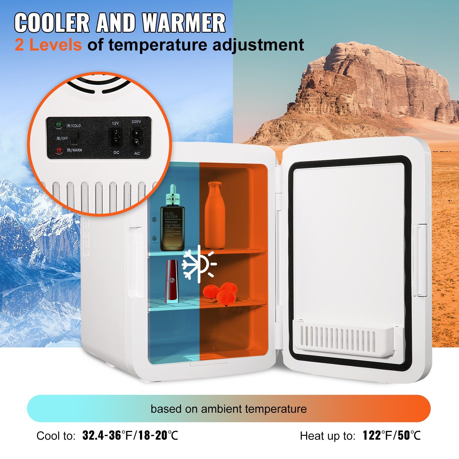 ตู้เย็นขนาดเล็กพกพา 10 ลิตร/12 - Luxury Skincare Fridge บทวิจารณ์และราคา